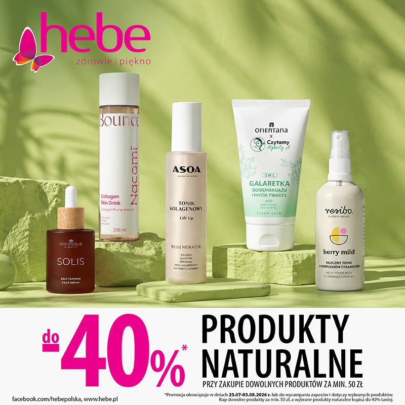 Produkty naturalne do -40% przy zakupach za min. 50 zł