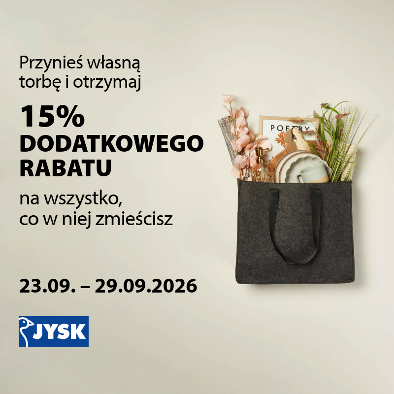Znajdź NAJWIĘKSZĄ torbę i weź ją na zakupy z JYSK!